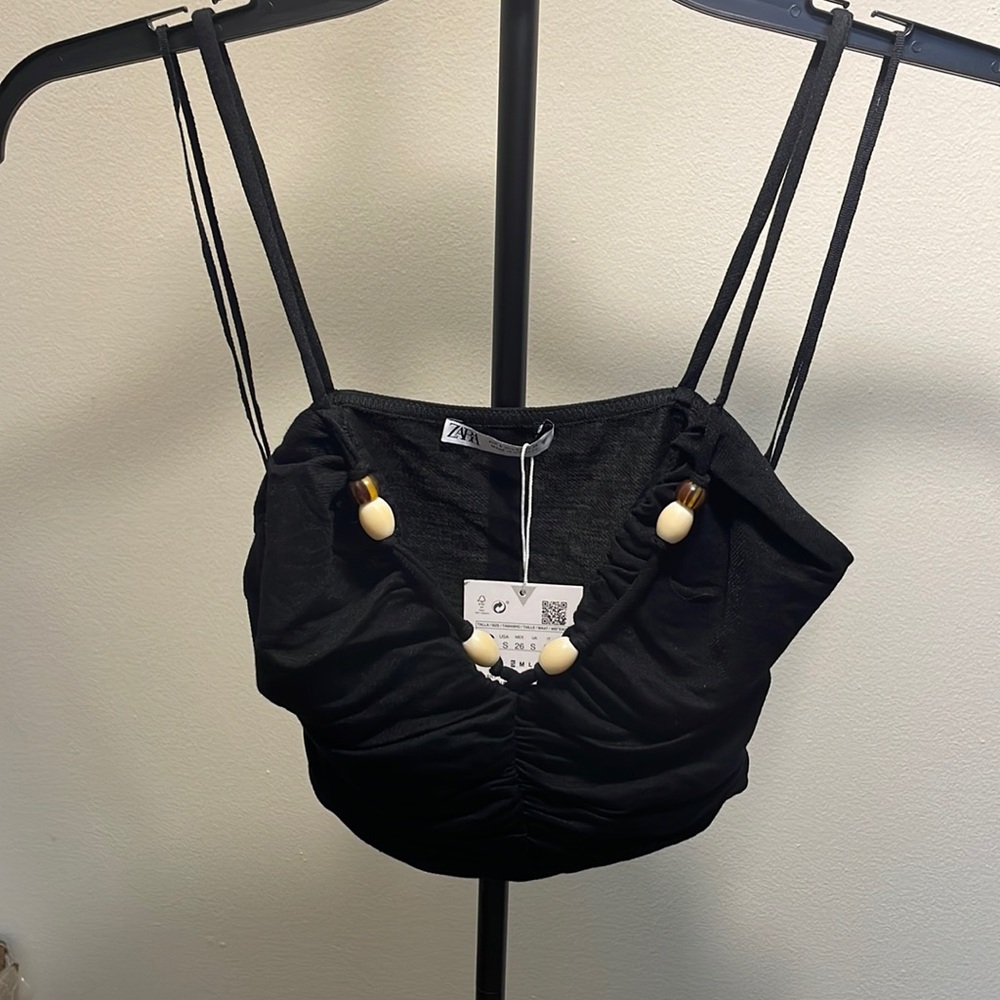 NWT Zara beaded neckline crop tank sz.sm 289